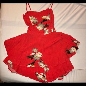 Beautiful red floral romper